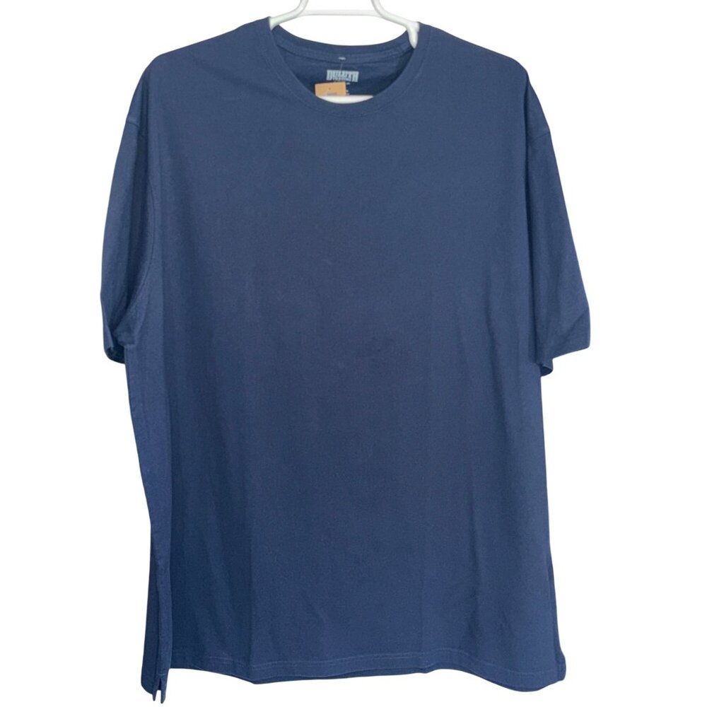 Duluth Trading Co Longtail T Shirt Mens 3XL Navy Cotton Crew Neck Short Sleeve